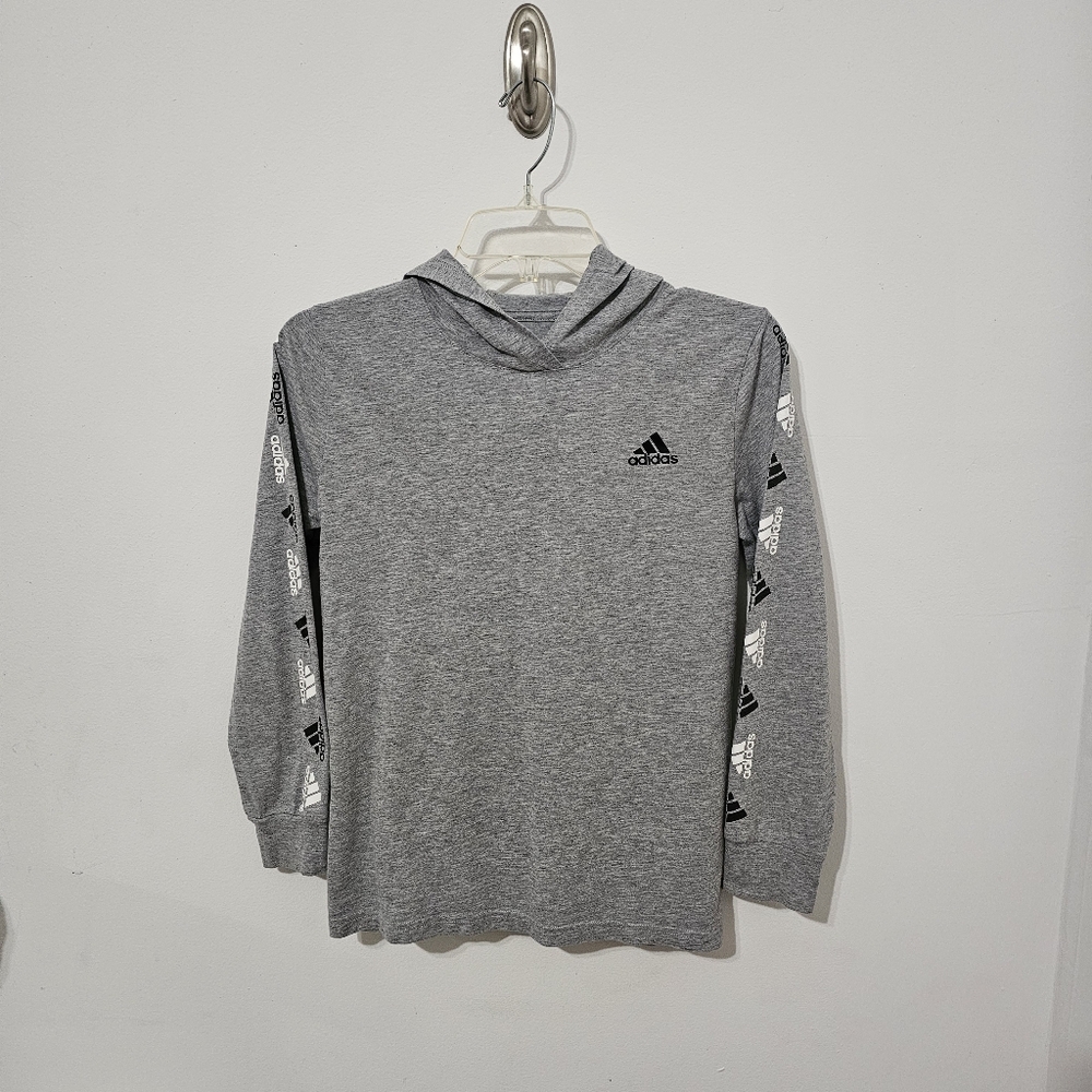 Boys Adidas Hooded Long Sleeve T-Shirt Medium 10/12